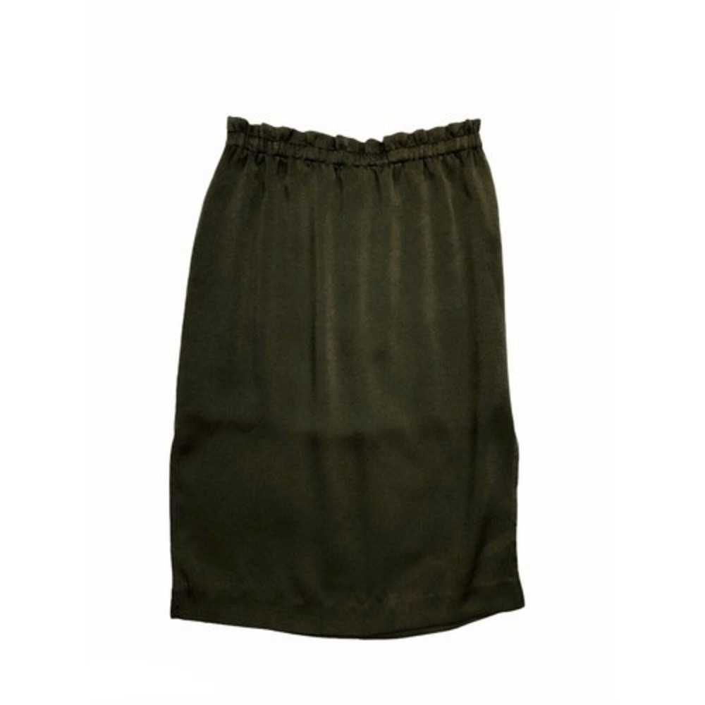 H&M Olive Green Straight Skirt Elastic Waist Size 6 - Picture 1 of 7